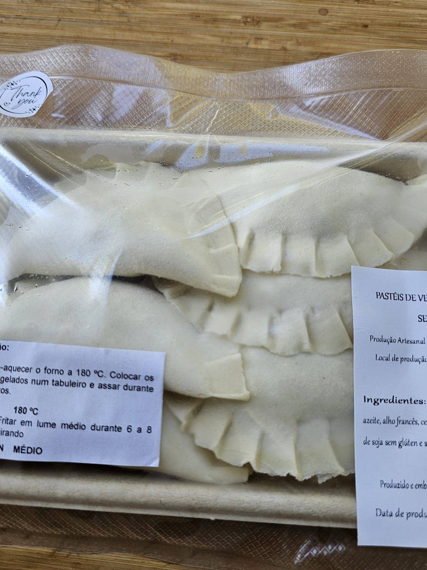 Pasteis de vegetais congelados