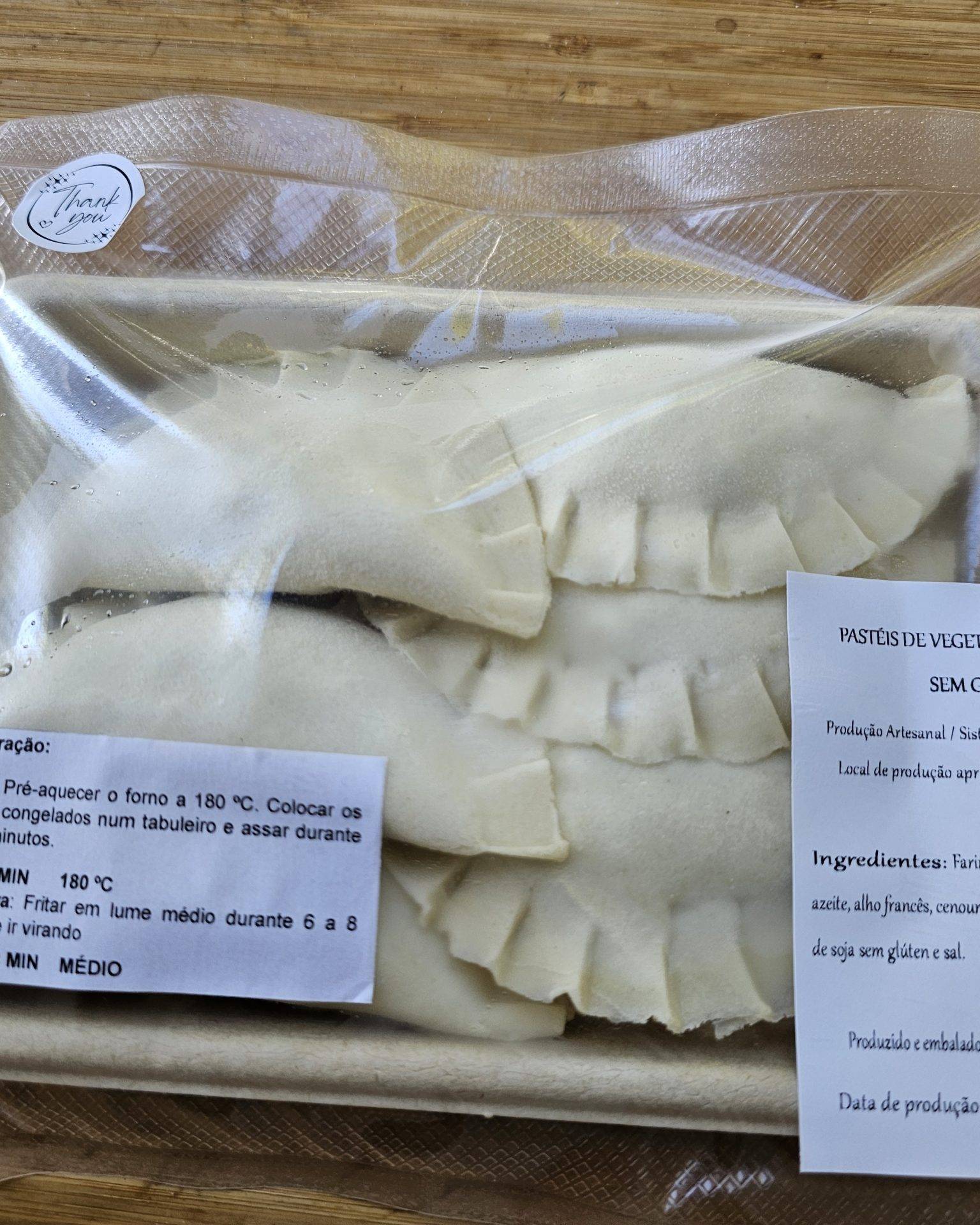 Pasteis de vegetais congelados